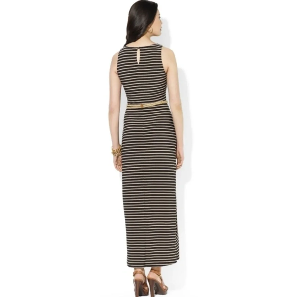 Lauren Ralph Lauren Striped Sleeveless Draped Maxi Dress - Picture 2 of 16